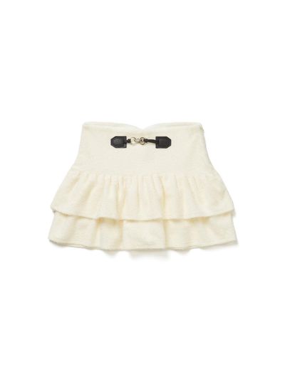 MOIFAIRE Snowflake Tiered Mini Skirt Pants [Beige]