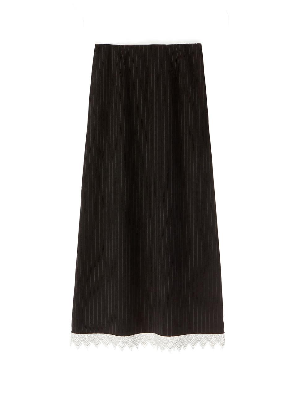 MOIFAIRE STRIPED MAXI SKIRT / BLACK