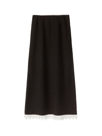 MOIFAIRE STRIPED MAXI SKIRT / BLACK