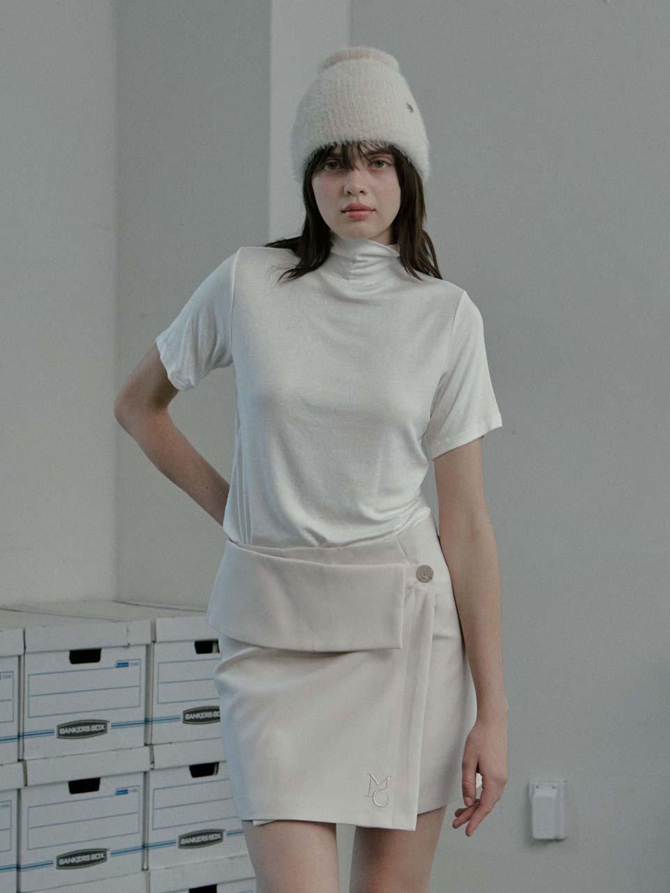 moire moa low rise wrap skirt
