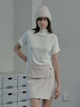 moire moa low rise wrap skirt
