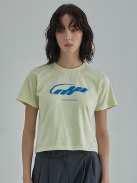 moire moa MM crop tee - Yellow