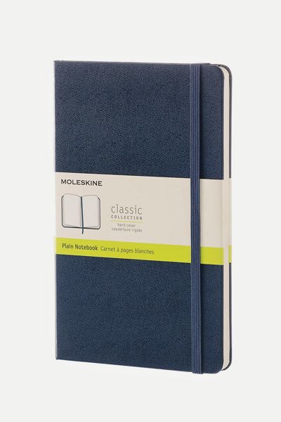 Moleskine Moleskine Classic Hardcover Plain Notebook in Sapphire Blue at Urban Outfitters