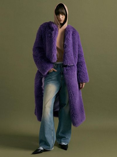 molliolli CERA 2way fur coat [purple]