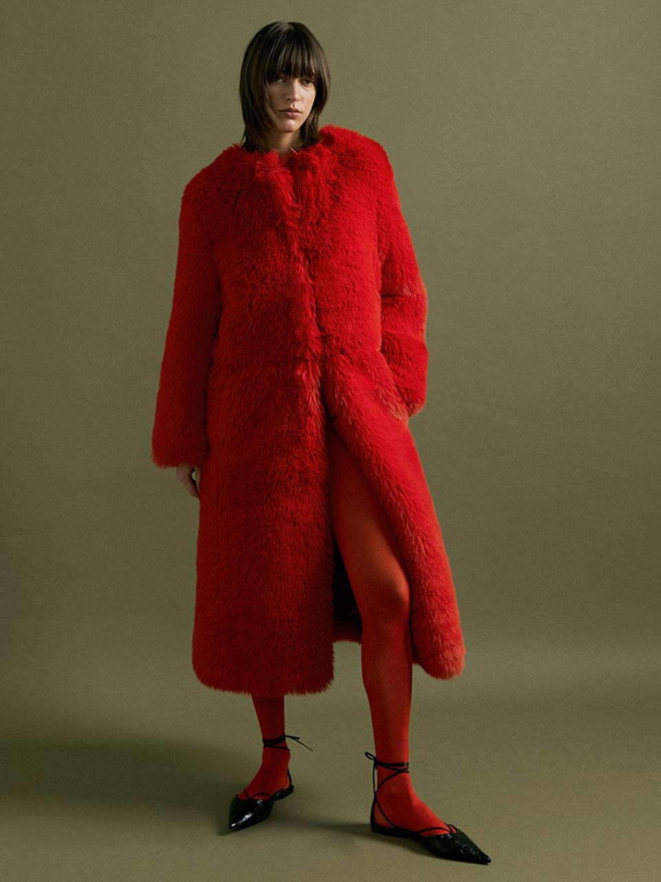 molliolli CERA 2way fur coat [red]