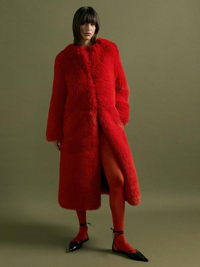 molliolli CERA 2way fur coat [red]