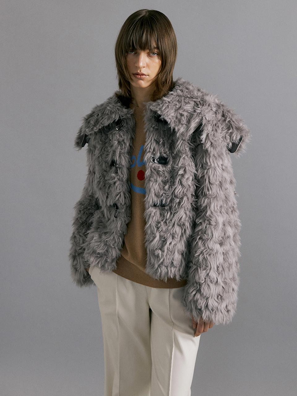 molliolli CLOUD fur duffle jacket [grey]