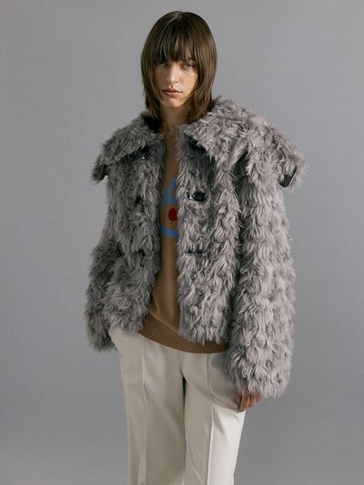 molliolli CLOUD fur duffle jacket [grey]