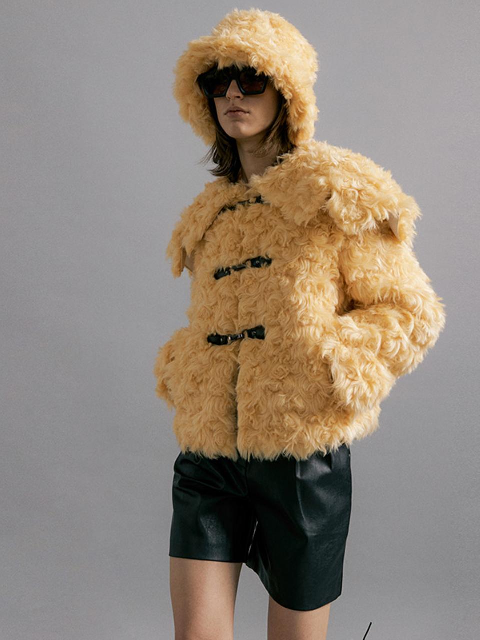 molliolli CLOUD fur duffle jacket [natural]