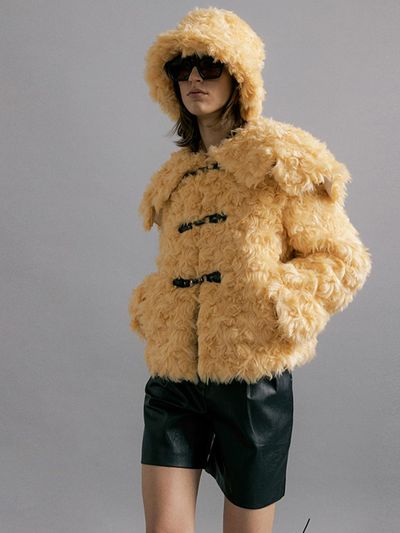 molliolli CLOUD fur duffle jacket [natural]