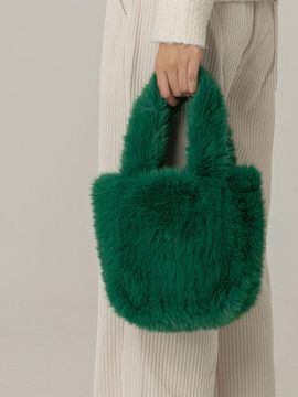 molliolli COYA 25 fur tote bag [green]