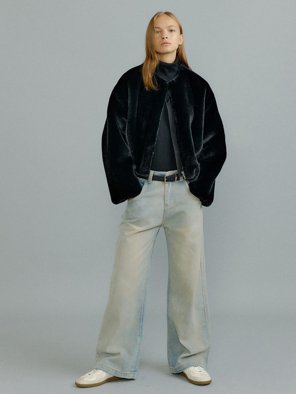 molliolli DALL uneven pocket jacket [black]