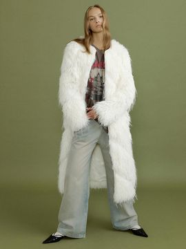 molliolli ECLAT maxi fur coat [ivory]