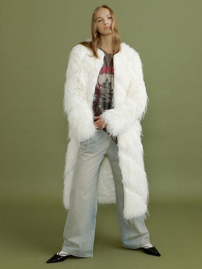 molliolli ECLAT maxi fur coat [ivory]