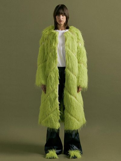 molliolli ECLAT maxi fur coat [kiwi]