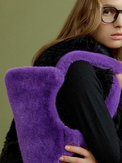 molliolli FLAT BAG Eco Fur Mini Shoulder Bag Winter Bag
