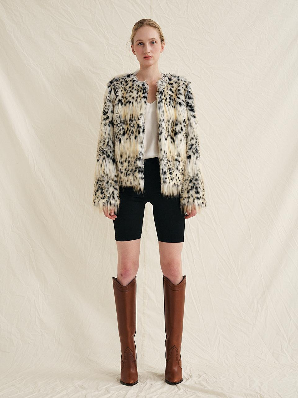 molliolli Gillse Eco Fur Jacket [Leopard]
