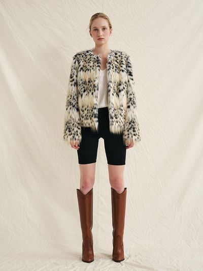 molliolli Gillse Eco Fur Jacket [Leopard]