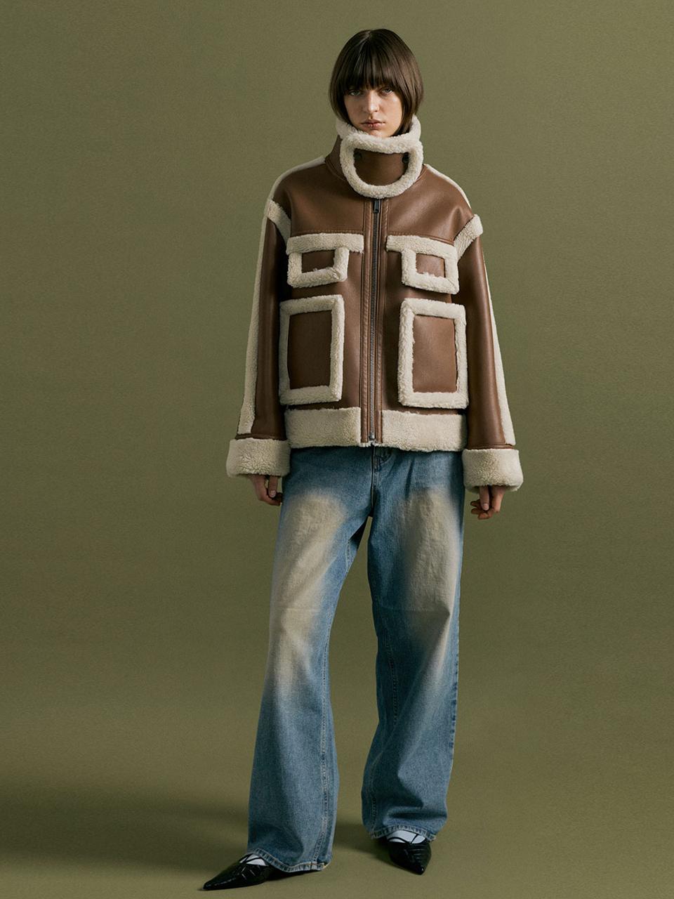 molliolli LOU overfit mustang jacket [brown]