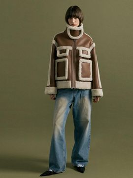 molliolli LOU overfit mustang jacket [brown]