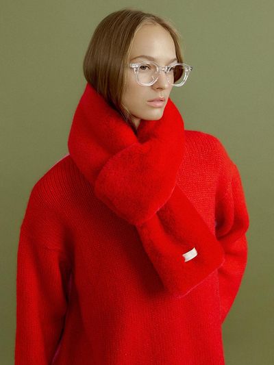 molliolli MING fur scarf [red]