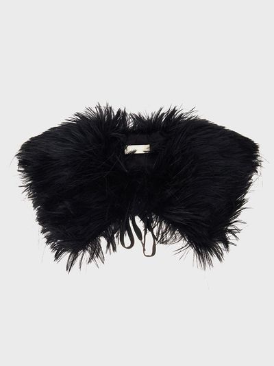 molliolli MU fur collar muffler [black]