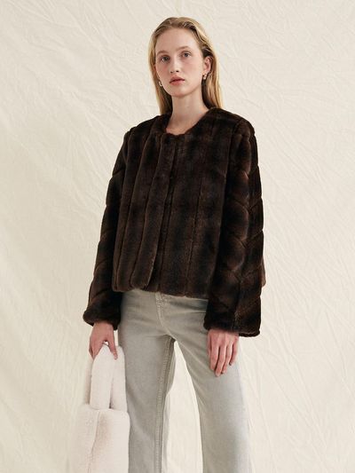 molliolli Prelude Eco Fur Coat [Brown]
