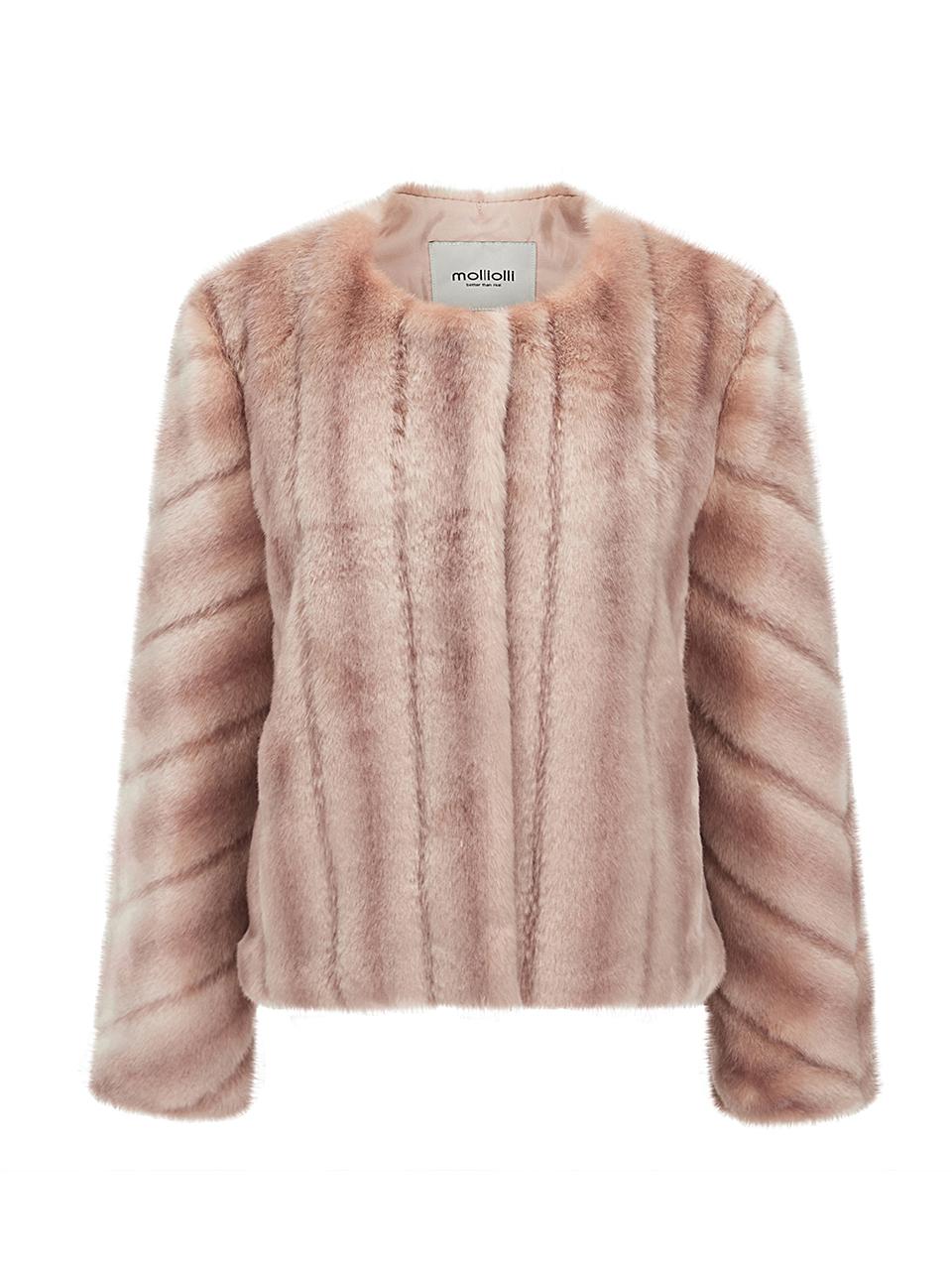 molliolli Prelude Eco Fur Coat [Pink]