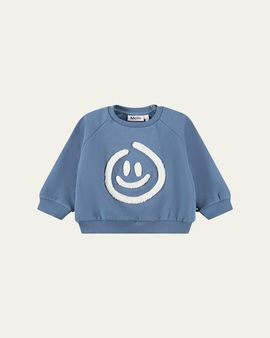 Molo Boy's Disc Embroidered Organic Cotton Sweatshirt
