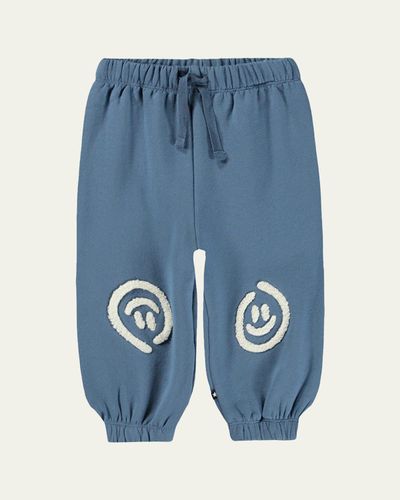 Molo Boy's Simeon Embroidered Organic Cotton Pants