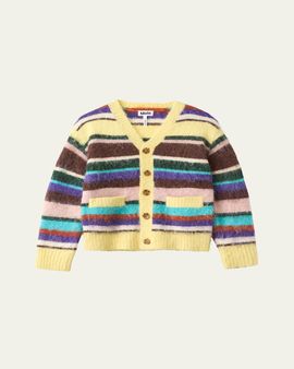 Molo Girl's Brutus Striped Wool-Blend Cardigan