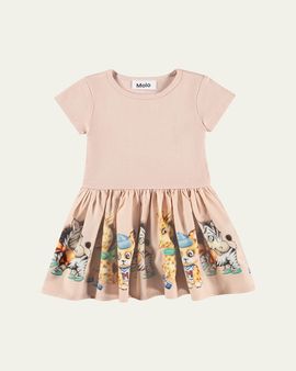 Molo Girl's Carin Animal-Print Cotton Dress