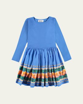 Molo Girl's Casie Long-Sleeve Cotton Dress
