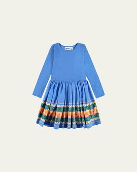 Molo Girl's Casie Long-Sleeve Organic Cotton Dress