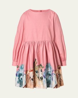 Molo Girl's Cleo Short Printed Long-Sleeve Dress