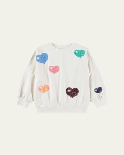 Molo Girl's Marika Sequined Heart Sweatshirt