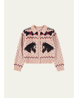 Molo Kid's Galaxy Fair Isle Cardigan Sweater