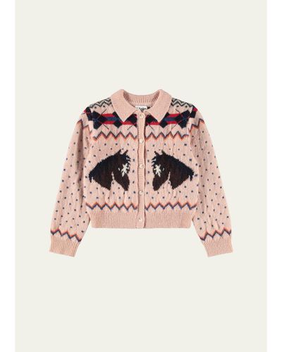 Molo Kid's Galaxy Fair Isle Cardigan Sweater