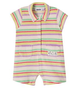 Molo Molo Baby Fawn striped terry playsuit