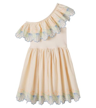 Molo Molo Cato embroidered one-shoulder dress