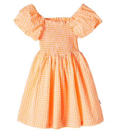 Molo Molo Cherisla gingham cotton-blend seersucker dress
