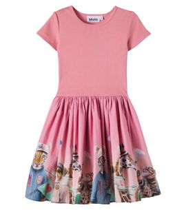 Molo Molo Cissa printed gathered cotton-blend dress
