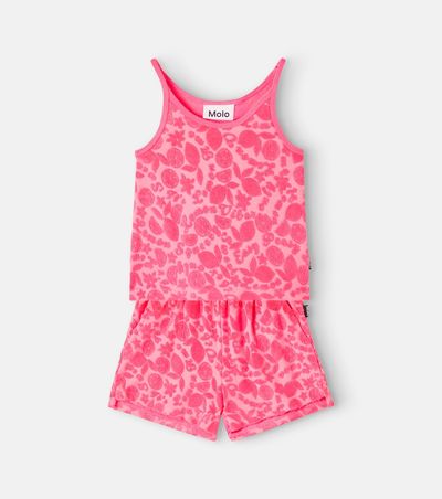 Molo Molo Cotton-blend terry top and shorts set