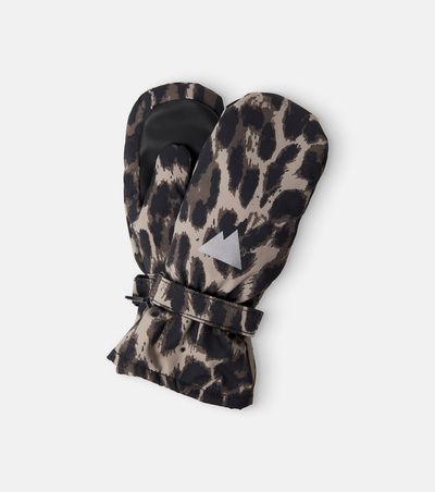 Molo Molo Leopard-printed ski mittens
