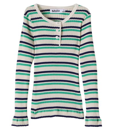 Molo Molo Ruby striped ribbed-knit cotton T-shirt