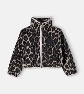Molo Molo Uliana leopard-print fleece jacket