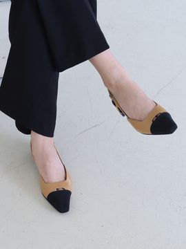 MOL:pin Combi Slingback Shoes_Camel