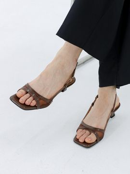 MOL:pin Mesh Sandal Heels_Brown
