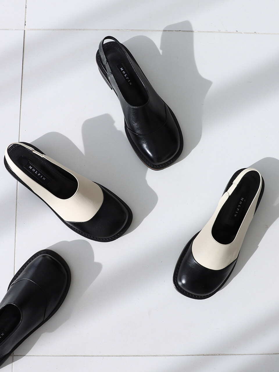 MOL:pin Tone On Backless Loafer_2colors