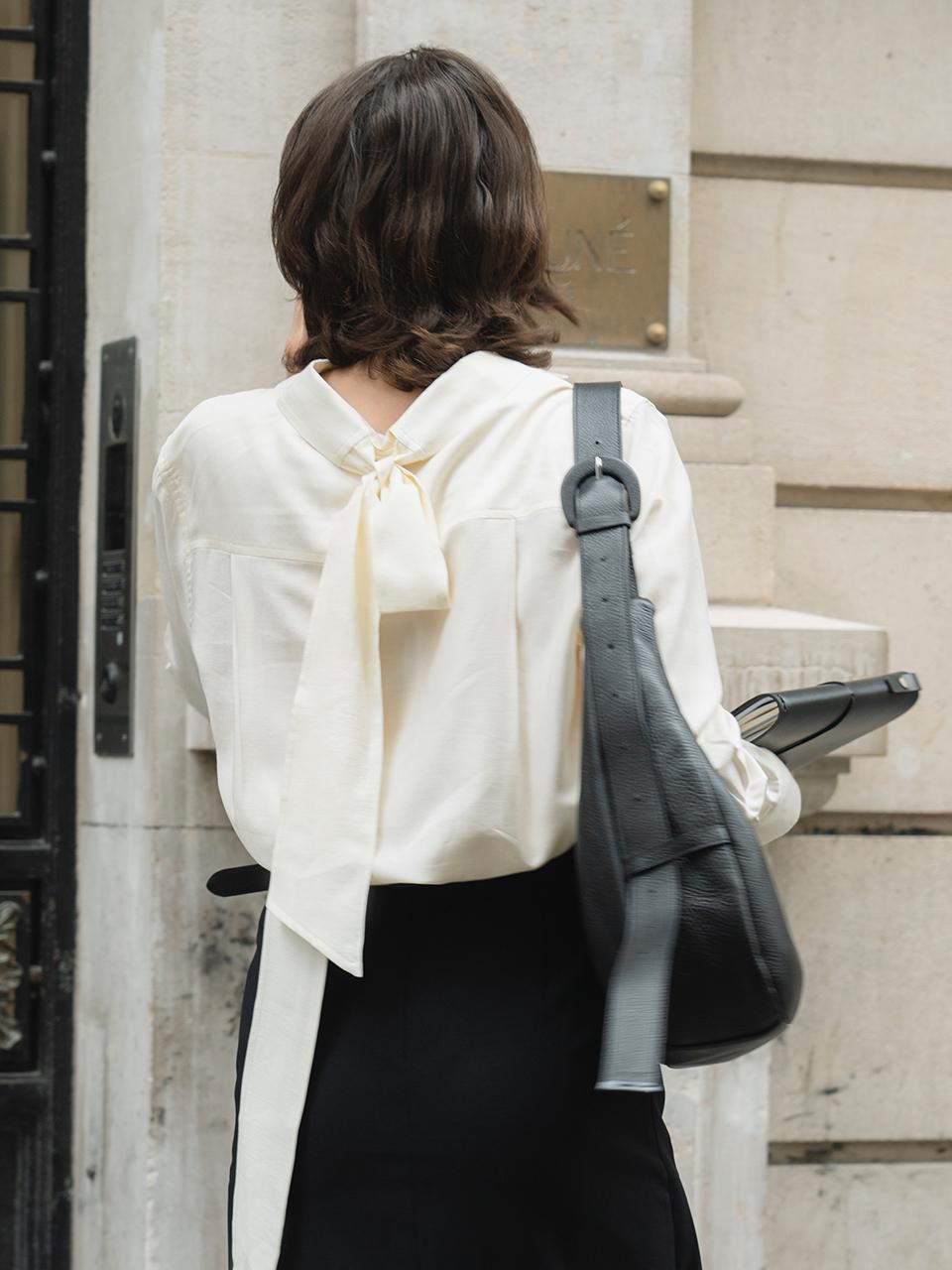 MOMET Blanc Tie Shirt Blouse